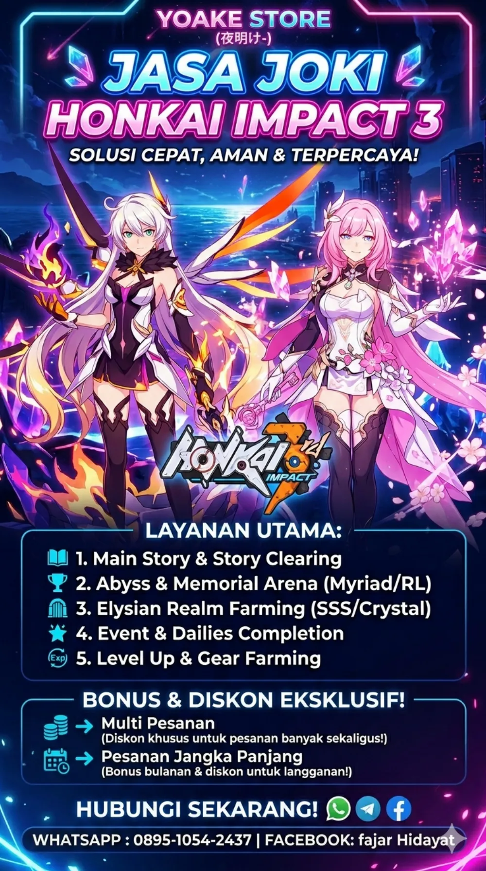 💥 Jasa Joki Honkai Impact 3rd – Yoake Store (夜明け-) 💥