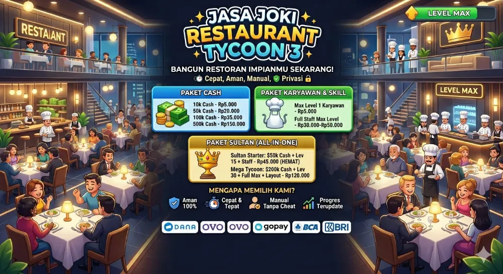 ​🍽️ Jasa Joki Restaurant Tycoon 3 - Bangun Restoran Impianmu Sekarang! 🍽️