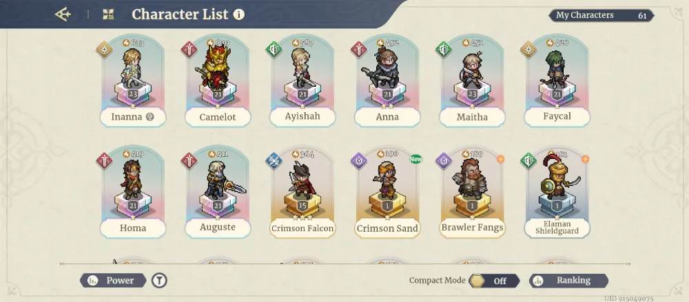 WTS varian sp inanna, camelot, anna.