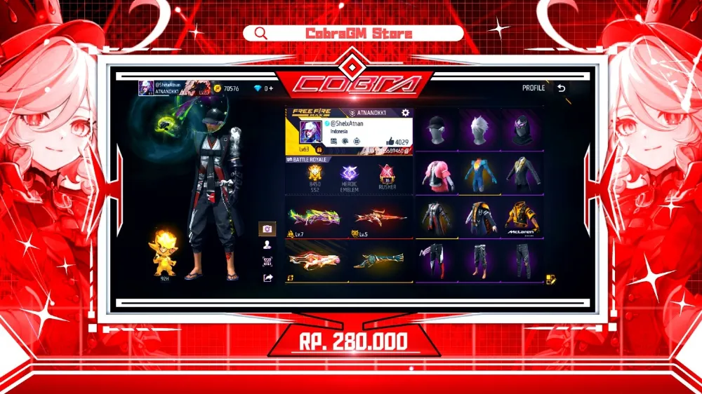 Akun Free Fire Vault 369 | Evo 2 Max 1 | Genji | Angel | Kakashi | Cluber | Skaterboi | Sg Terompet