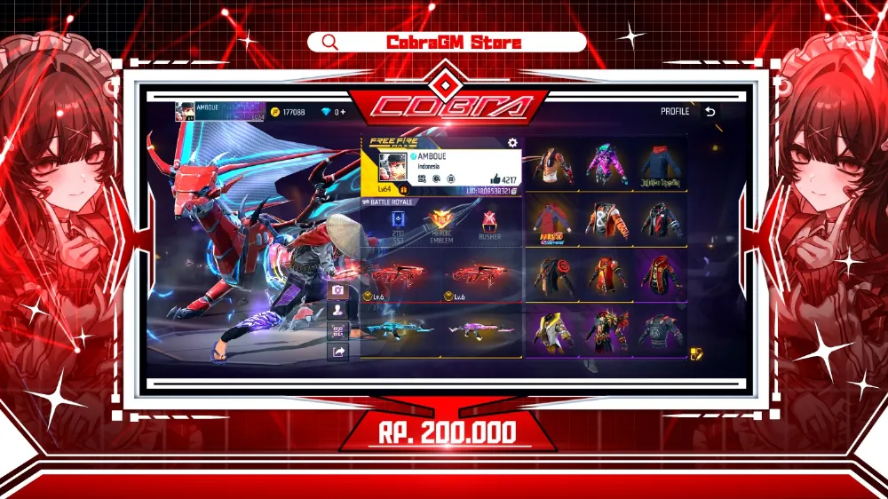 Akun Free Fire Vault 419 - Evo 1 - Yuji - Madara - Angel - Kakashi -   Bunny - Sg Mamba