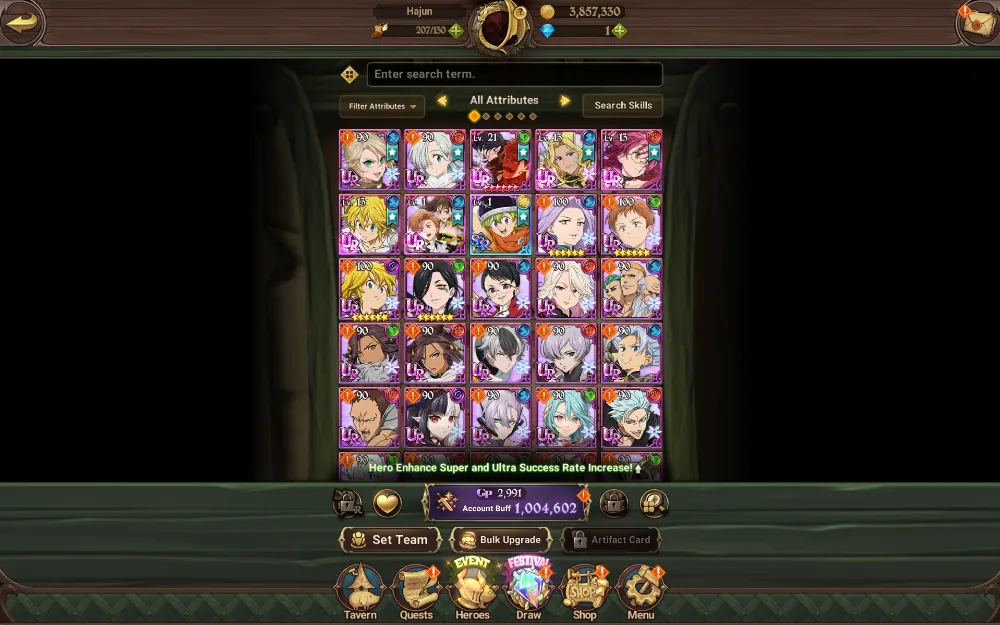 《GLOBAL》LV.11 / 5UR MENOR + THOR + GOWTHER + MELIODAS + DIKING
