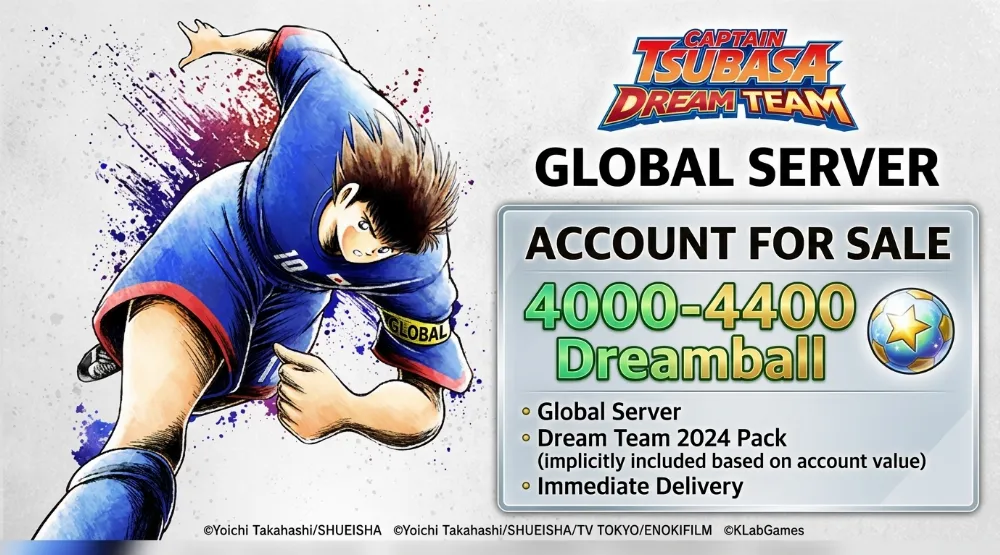 Server Global Captain Tsubasa Dream Team 4000-4400 Dreamball + Random Ticket