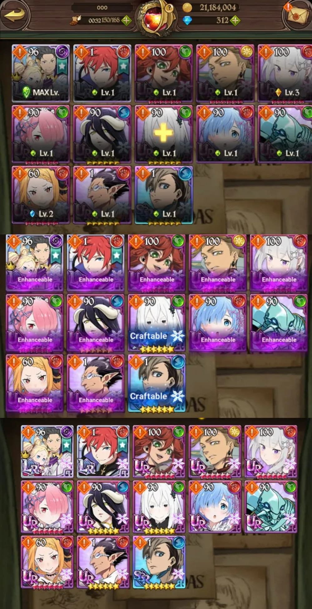Starter 4Lr 7ur 13 collab (Rezero Overlord Gachiakuta)