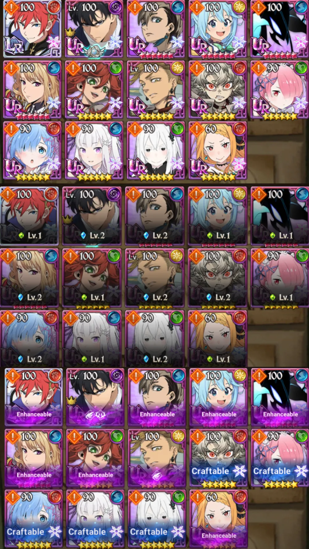 4.8M power 4Lr 11ur 14 collab (Rezero Solo leveling Gachiakuta)
