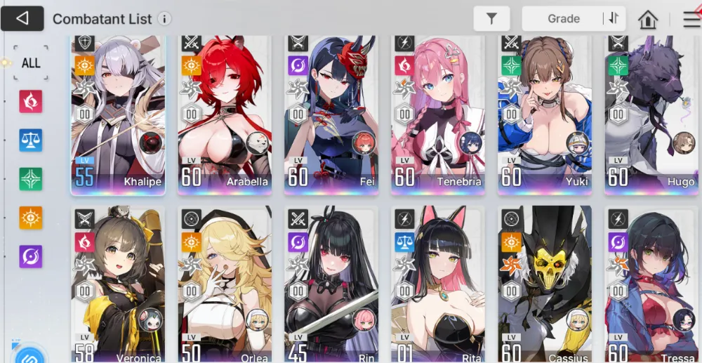 Global Lvl. 55+ | Tenebria E1 + Aria, Fei + Ruixiang, Arabella, Hugo, Rin, dll