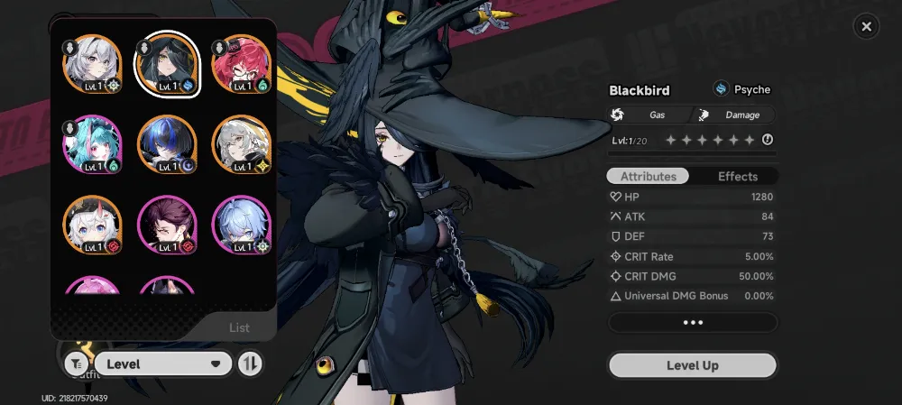 [ SEA PraRegist Account ] SEA lvl3 - Blackbird + Nanaly + Glider
