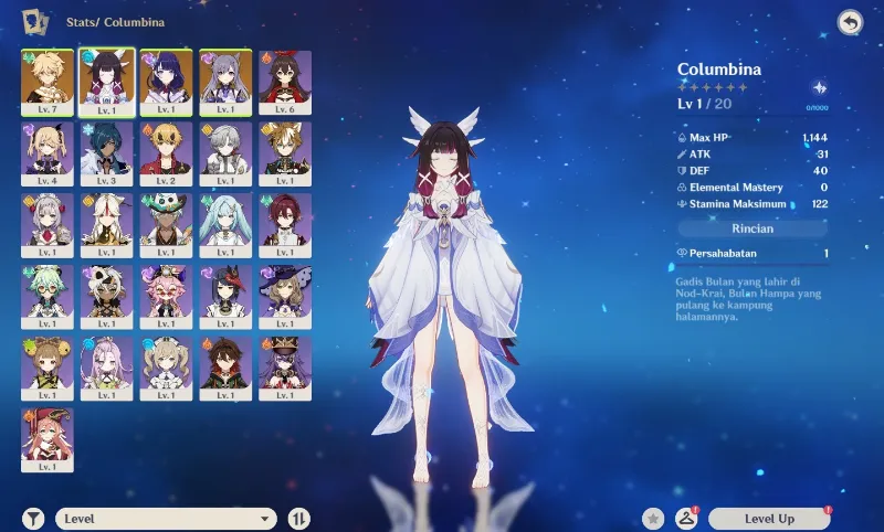 Starter Columbina + Raiden Shogun + Keqing