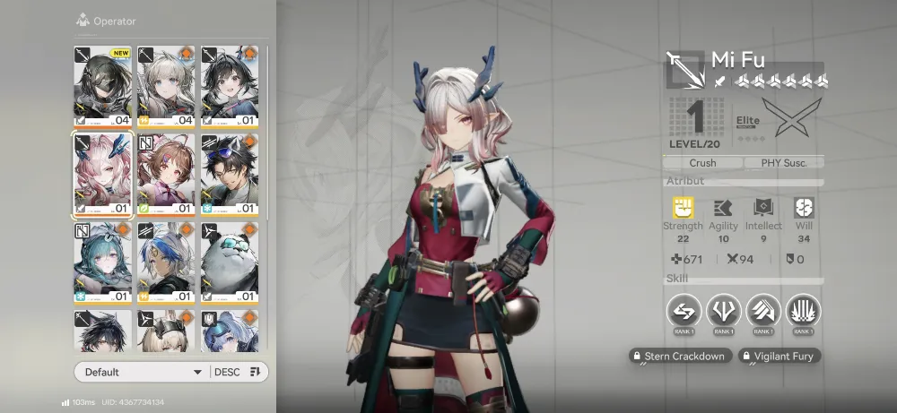 Starter Mi Fu + Ardelia + 5 B6 Weapon