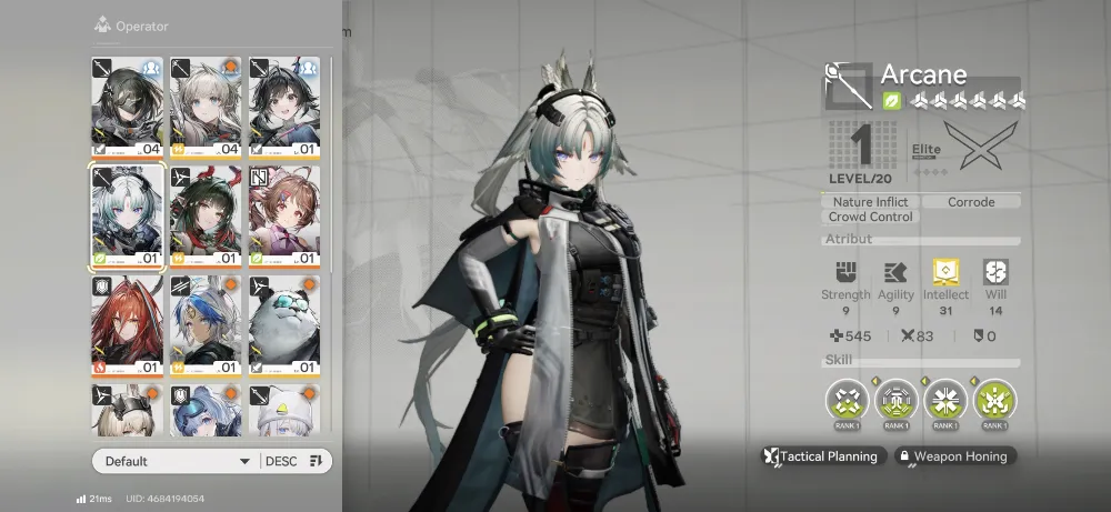 Starter Arcane + Zhuang Fangyi + Ember + Ardelia + 2 B6 Weapon