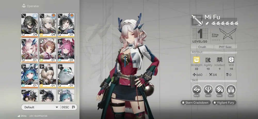 Starter Yvonne +  Last Rite + Ardelia  +  Mi Fu + Sign + B6 Weapon
