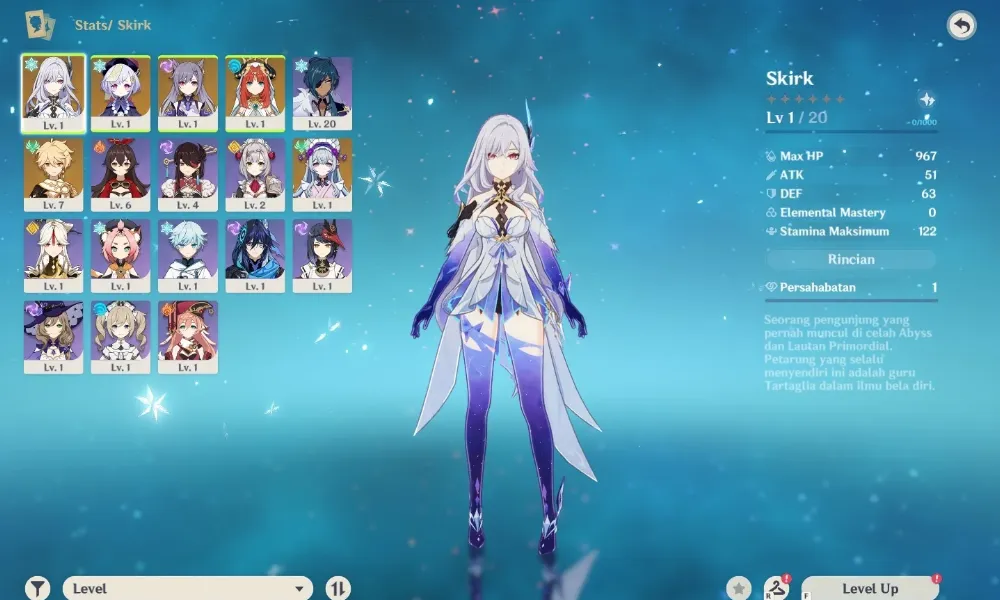 Starter Skirk Nilou Keqing Qiqi Mizuki