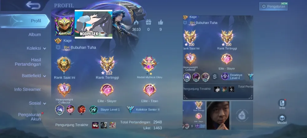 Akun ML ex glory
