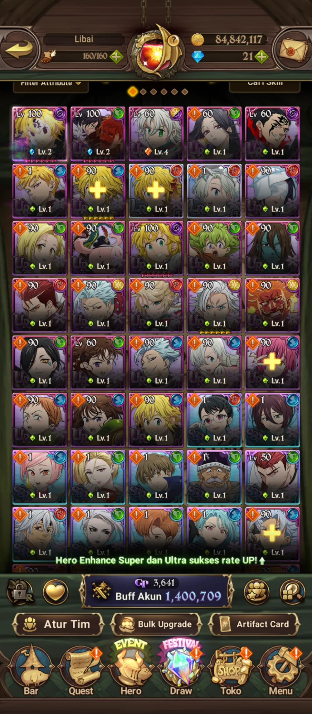 Akun starter nemesis+menor+if meliodas
