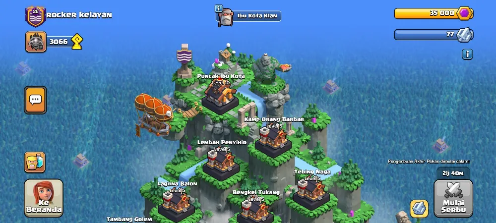 Clan coc level 28, nick : Rocker Kelayan