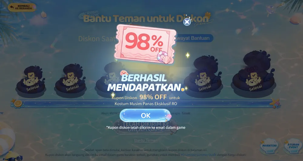 JASA TAP DISKON 98% KOSTUM INGAME (RAGNAROK THE NEW WORLD) (FAST PENGERJAAN)
