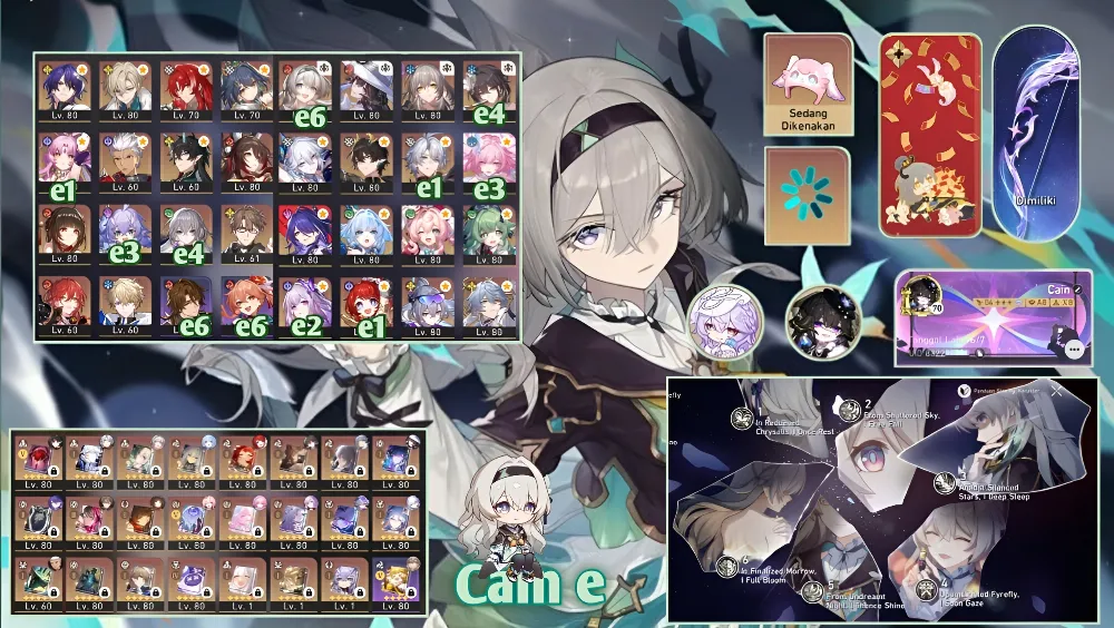 Tl 70 | E6 Firefly + E3 Cyrene + E2 Castorice + E1 Tribie + E1 phainon | 3 light cone memory shard