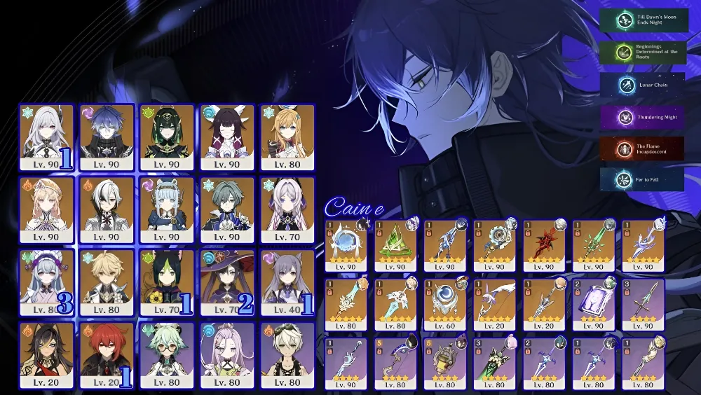 Skirk C1 R1, Flins R1, Ineffa R1, Columbina R1, Arlecchino R1, Nefer R1, Escoffier, Mizuki C3 dll