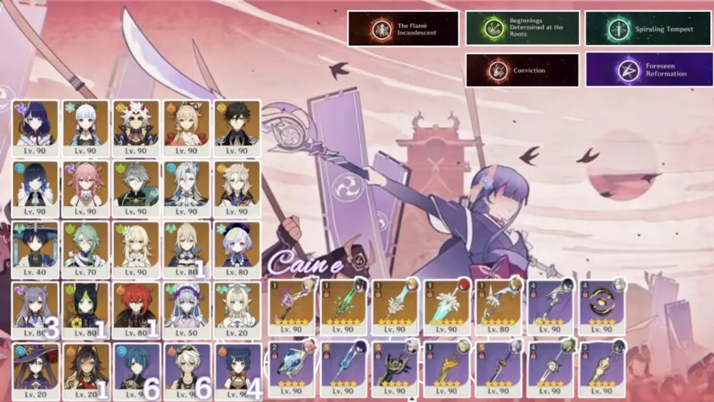 13 limit + 5 WP b5. Vesna, Neuvillette, Raiden, Itto Yoimiya R1 zhongli + Baizu + alhaitham