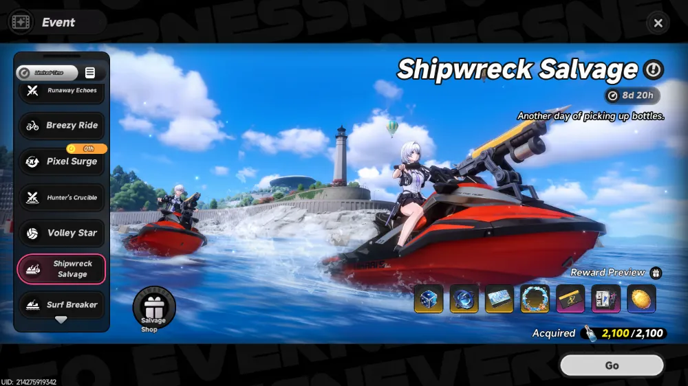 Shipwreck Salvage Event All Reward