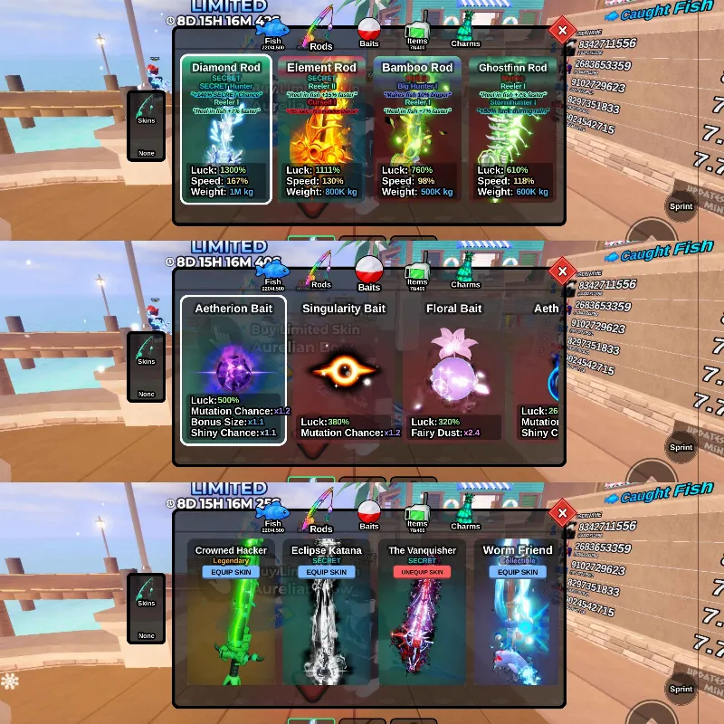 Diamond rod + atherion bait