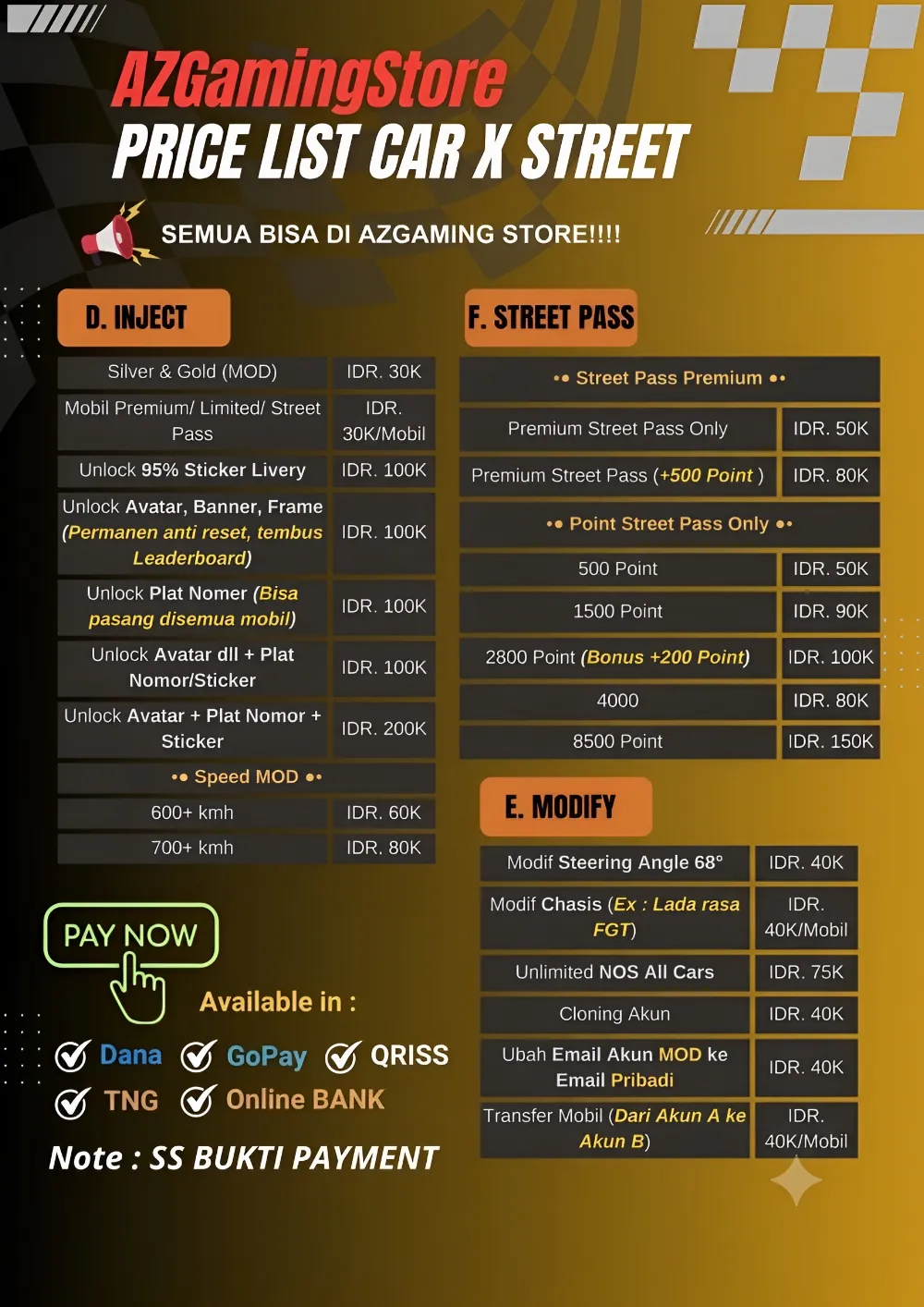Costum orders Carx street mobile & ios