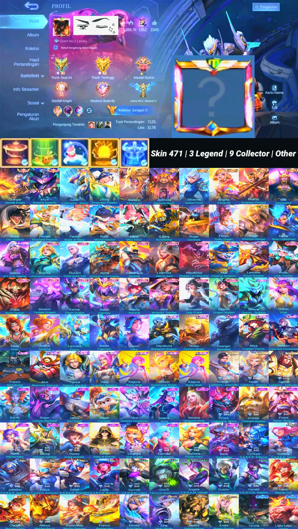 Skin 471 | Border Airplane | 3 Legend | 9 Collector | 3 Aspirants | 2 Transformers | Sanrio Floryn