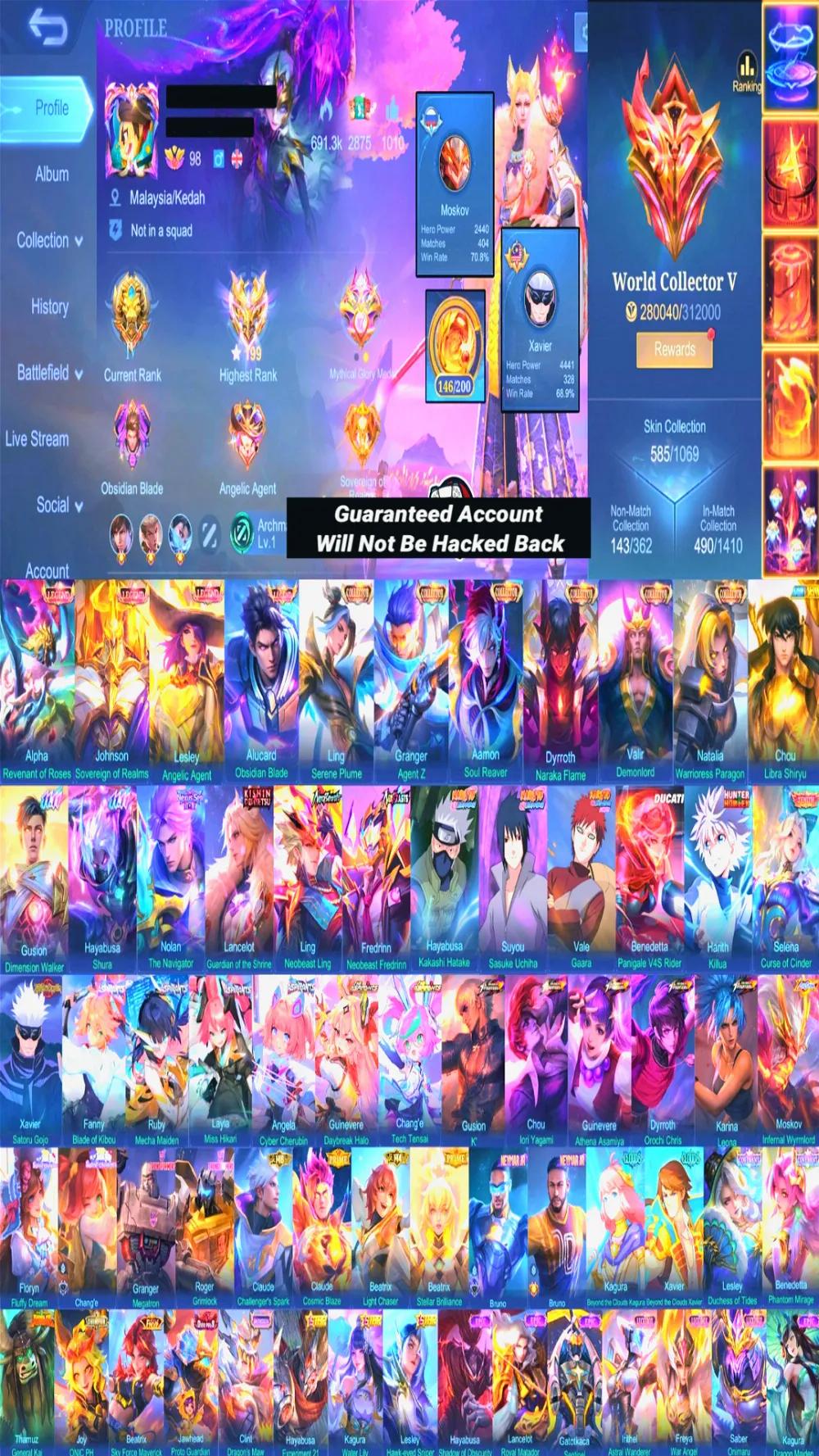 World Collector | Skin 585 | 4 Legend | 6 Collector | 2 Neobeast | Suyou Sasuke | Hayabusa Kakashi