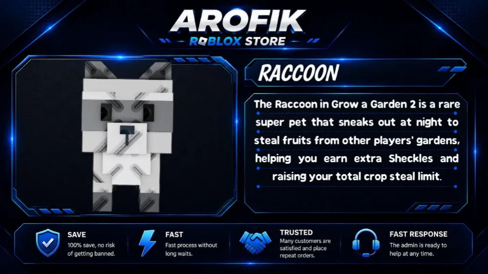GAG2 PET RACCOON ☠️ || FAST DELIVERY || TRUSTED SELLER🛡️