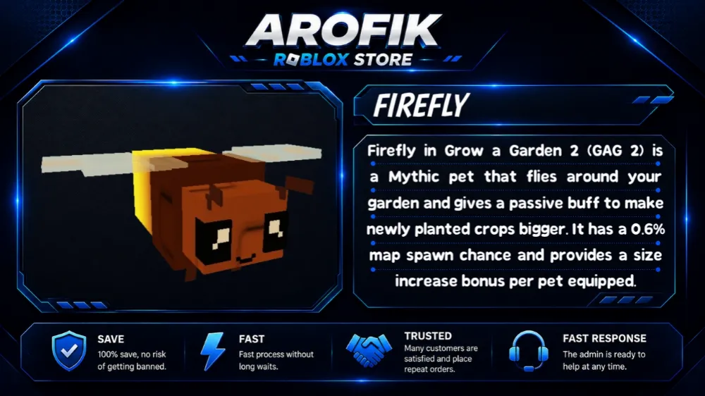 GAG2 PET FIREFLY 🪰 || FAST DELIVERY || TRUSTED SELLER🛡️