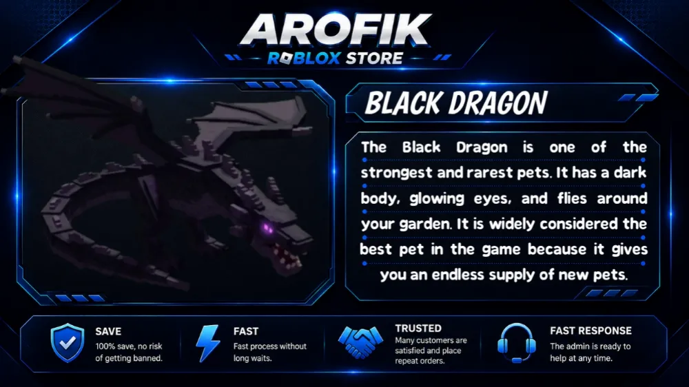 GAG2 PET BLACK DRAGON 🐉 || FAST DELIVERY || TRUSTED SELLER🛡️