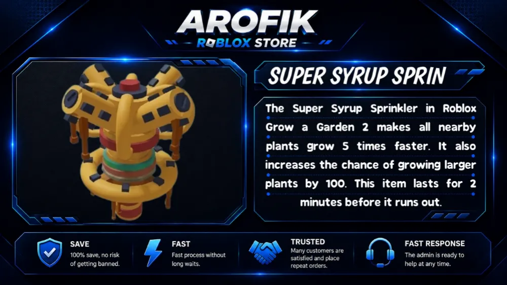 GAG2 ×100 SUPER SYRUP SPRINKLER 🎊 || FAST DELIVERY || TRUSTED SELLER🛡️
