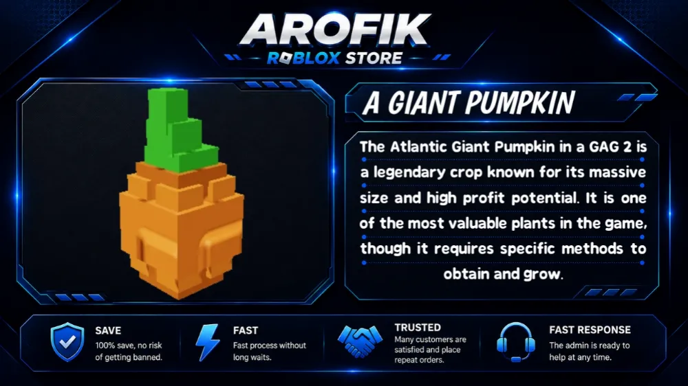 GAG2  ATLANTIC GIANT PUMPKIN 🎃 || FAST DELIVERY || TRUSTED SELLER🛡️