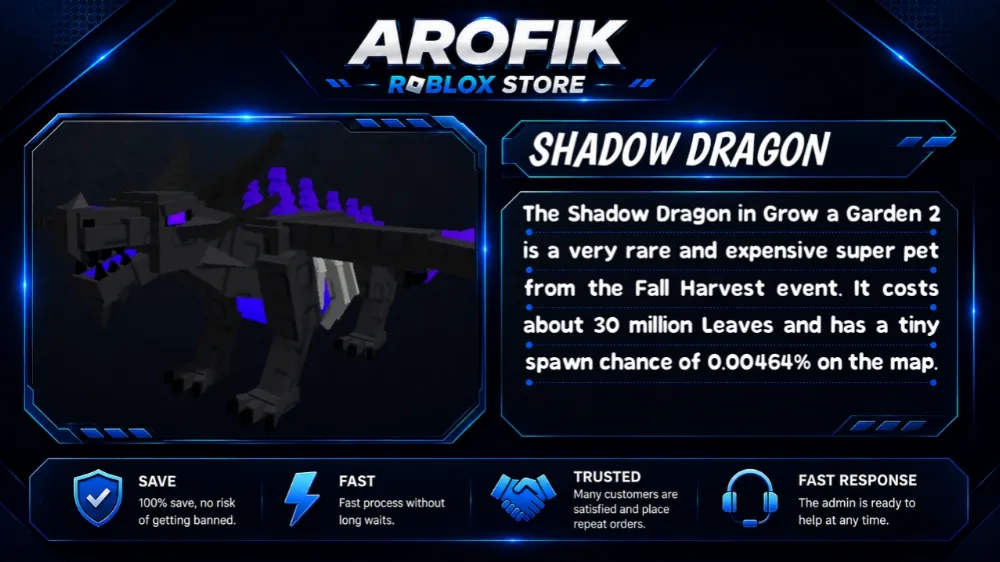 GAG2 PET SHADOW DRAGON 🕷️ || FAST DELIVERY || TRUSTED SELLER🛡️