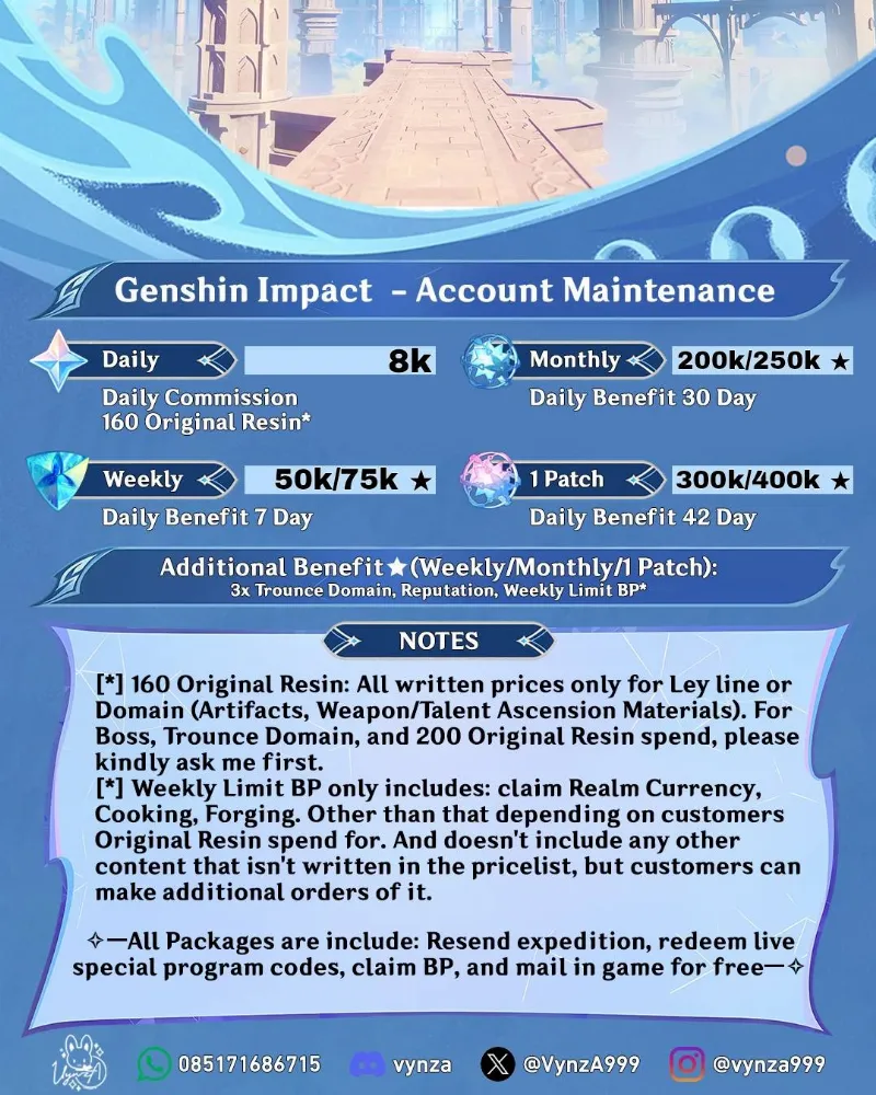 Genshin Rawat Akun / Account Maintenance
