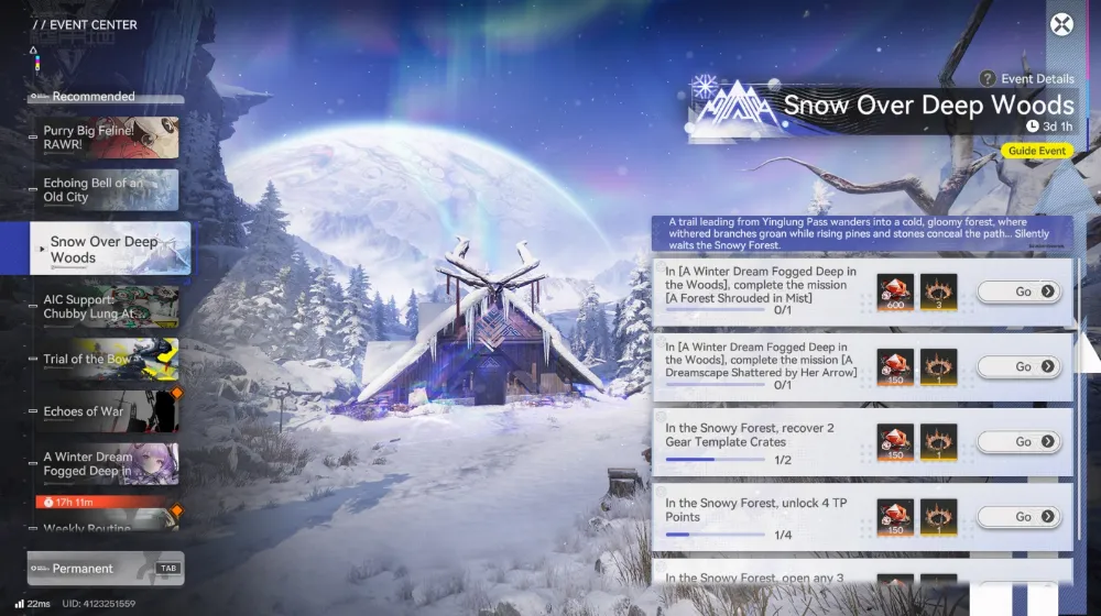 Event eksplorasi snowy forest