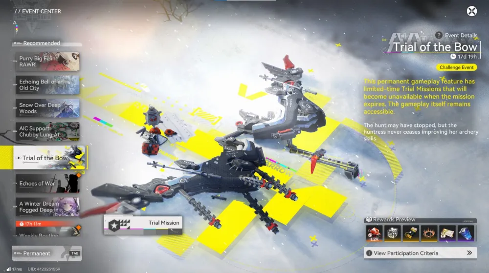 Event trial of the bow