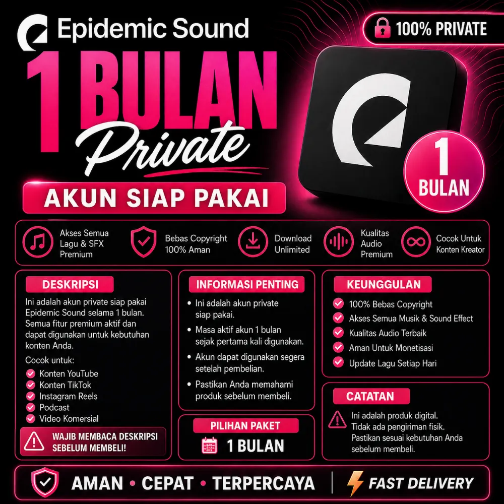 Epidemic Sound 1 Bulan Private