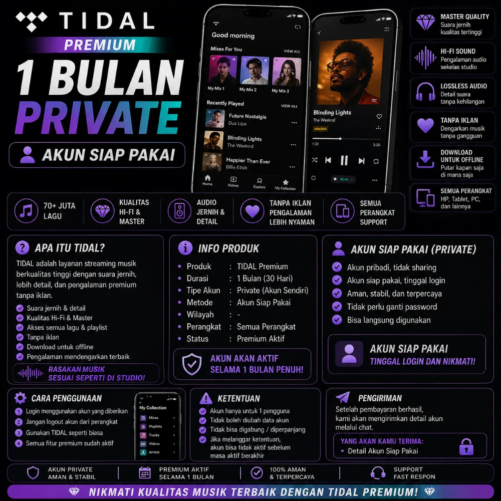 TIDAL 1 BULAN PRIVATE