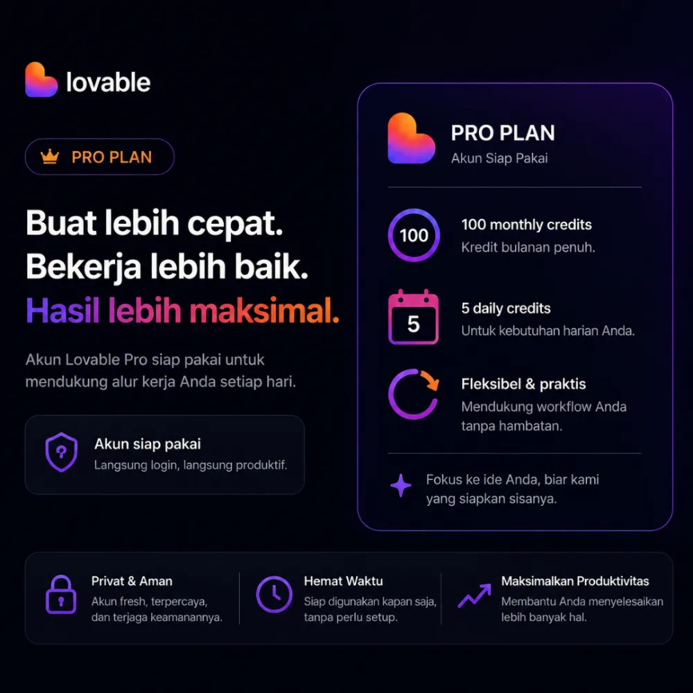 LOVABLE PRO 1 BULAN