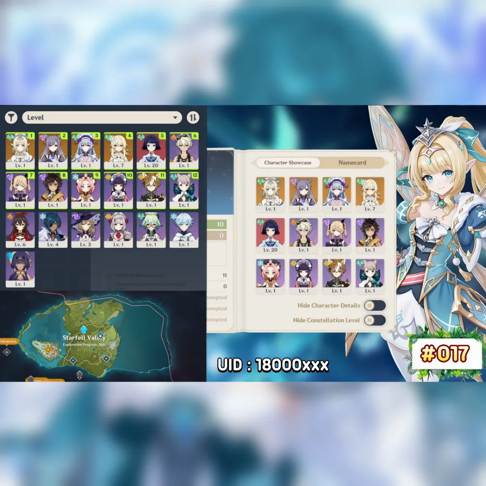 Limited Starter Vesna | AR 10 | B5 Standard Keqing + Yumemizuki | Mc Lumine #017 [ Asia Server ]