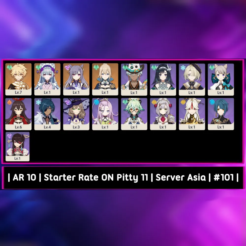 Starter Rate ON 11 | AR 10 | Char B5 Stdr Jean + Keqing + Mizuki - Mc Aether #101 [ Asia Server ]