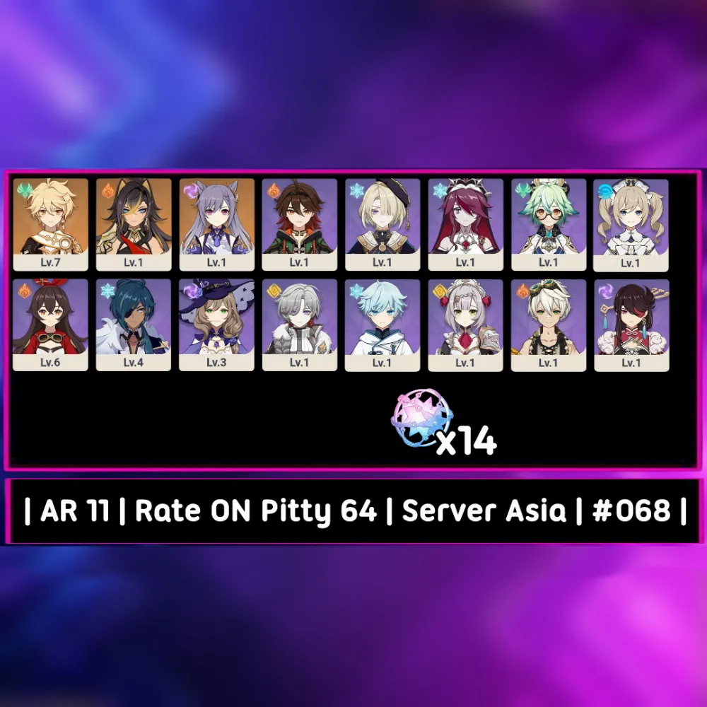 Starter Rate ON 64 + IF 14 | AR 11 | B5 Dehya + Keqing | Mc Aether #068 [ Server Asia ]