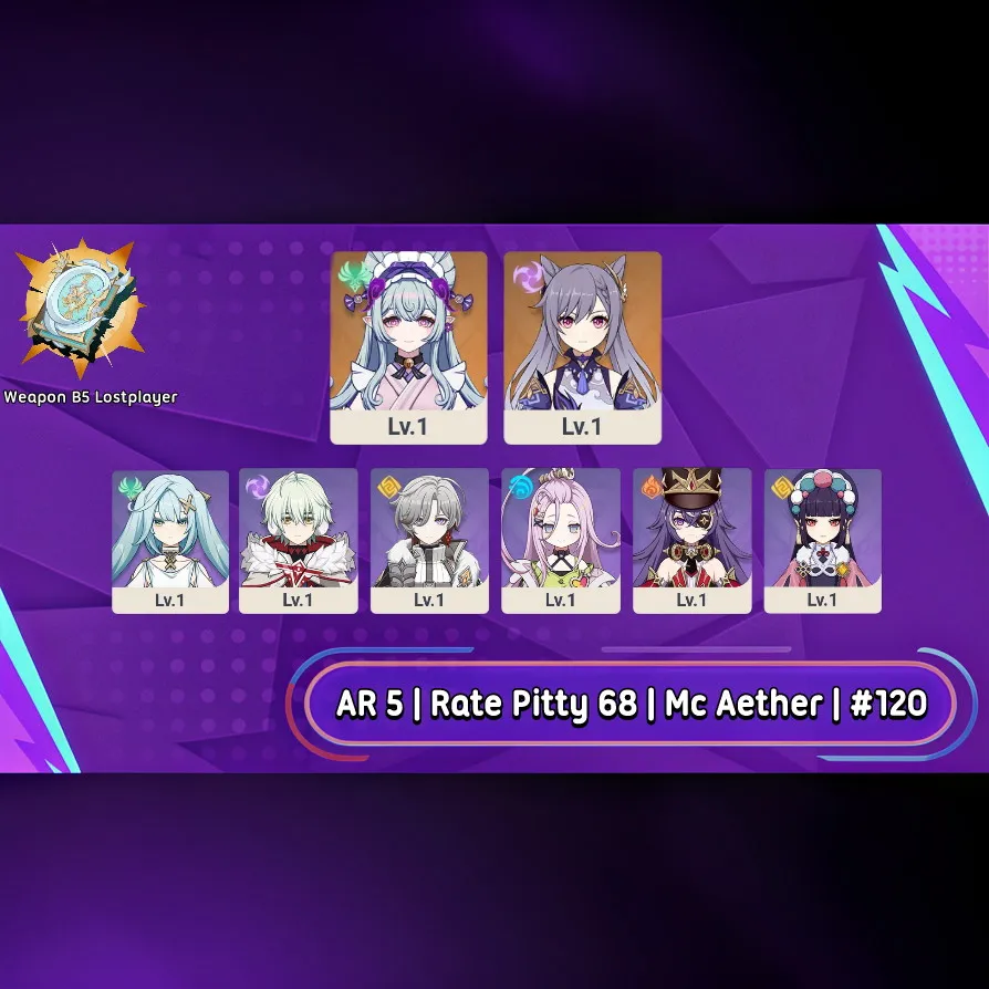 AR 5 | Pitty 68 | Starter Keqing & Mizuki + WP B5 | #120 Asia Server