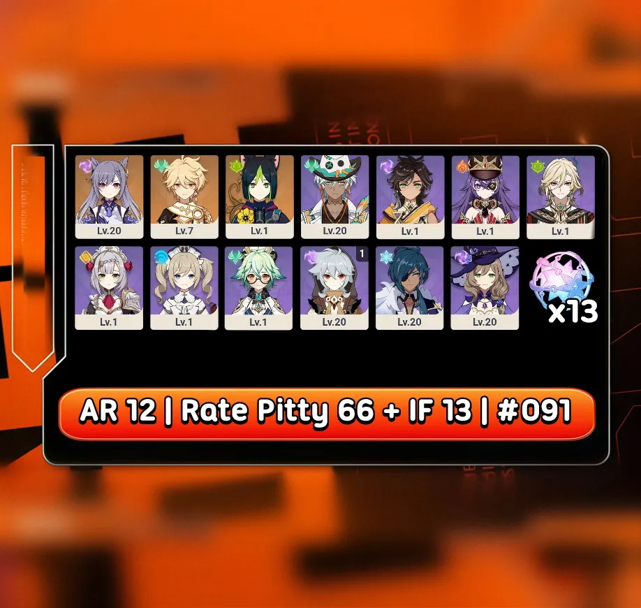 Starter Pitty 66 + IF 14 | AR 12 - Keqing + Tighnari / Mc Aether #091 [ Server Asia ]
