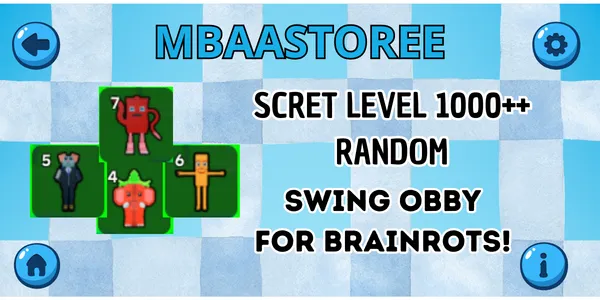 Secret Random Level 1000++ | Swing Obby for Brainrots!