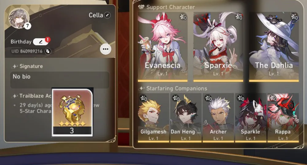 [ASIA] TL 7 FMC | Starter Evanescia Sparxie Rappa Dahlia Sparkle Archer Gilgamesh Dante + GCSx3