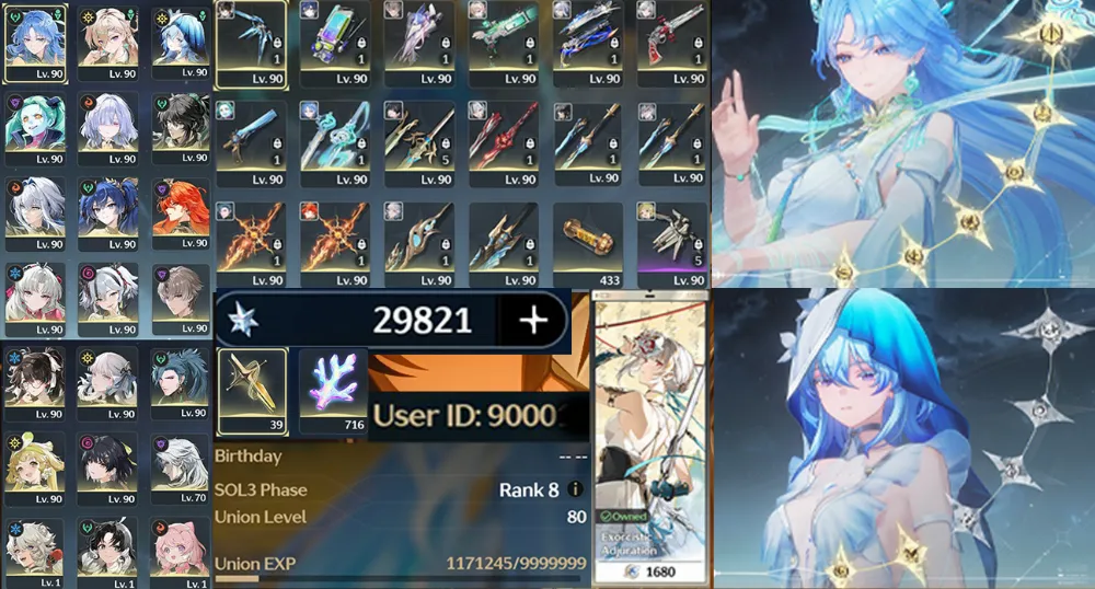 [SEA] UL 80 | RC6 Qingxiao, RC2 Shorekeeper | 15 Limit + 9 Sign | 29k Astrite Lucky Acc