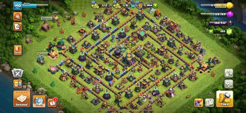 COC TH14 SEMI MAX DEFEND